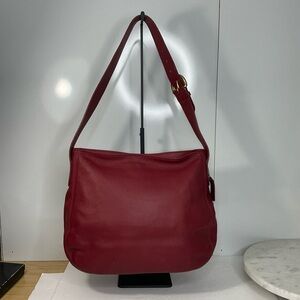 Coach Vintage SoHo Hobo 4161 Red Leather Shoulder Bag Top Zipper